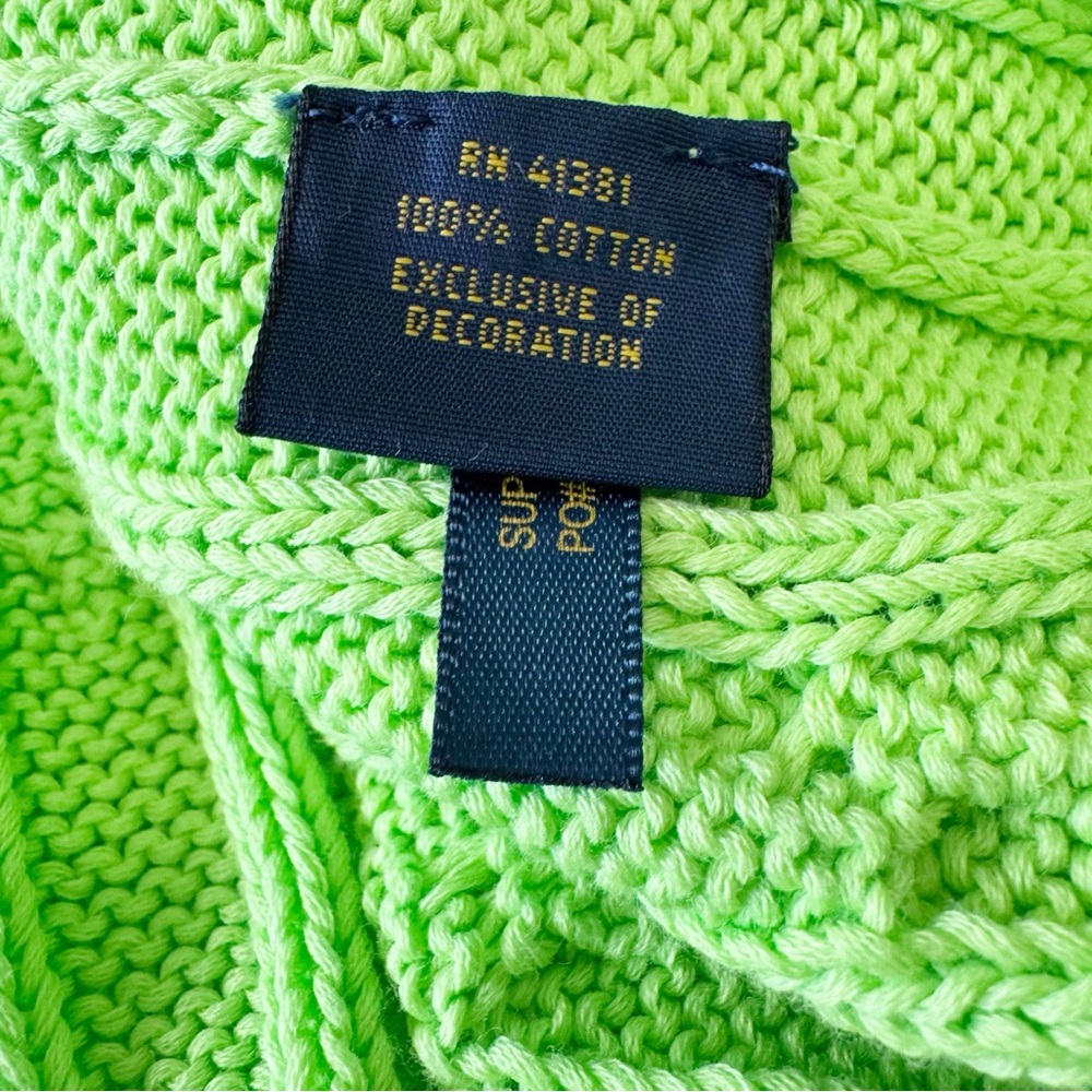 Polo Ralph Lauren Aruba Lime Cable Knit Sweater NWT XL - Picture 6 of 8